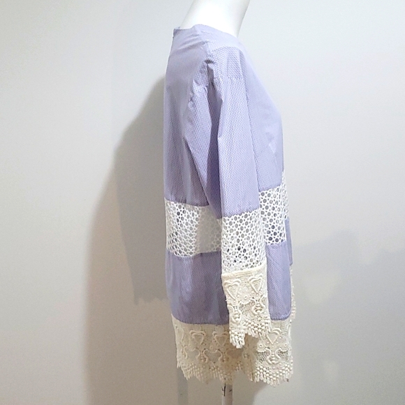 French Connection size S Kyra cotton lace crochet tunic - Picture 7 of 10